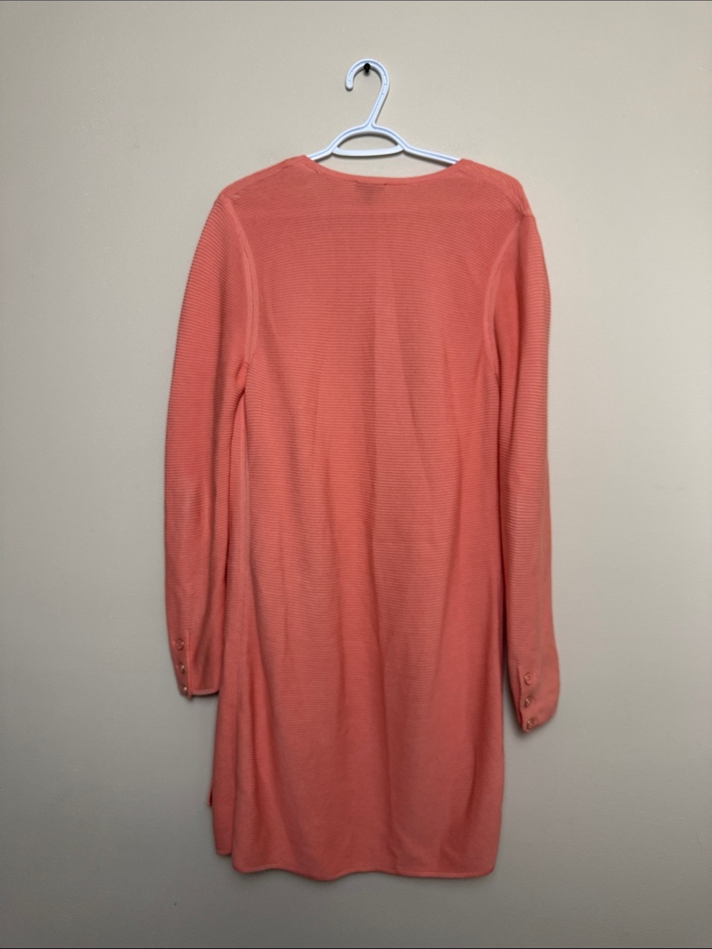 Talbots Ribbed Open Front Long Cardigan Sweater Size Medium - Picture 3 of 8